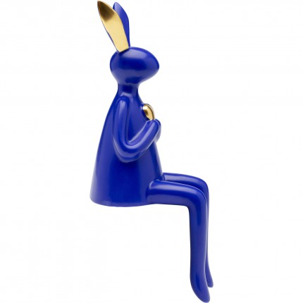 Figurine décorative Sitting Rabbit Heart bleu 29cm
