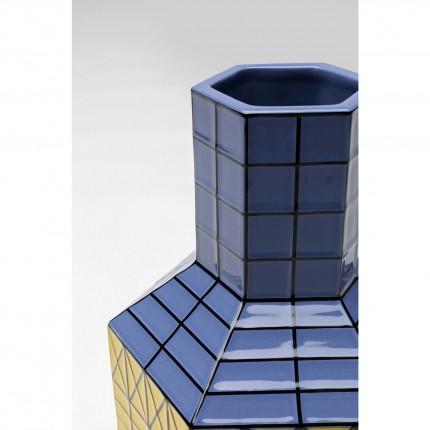 Vase Magic bleu et jaune 23cm Kare Design