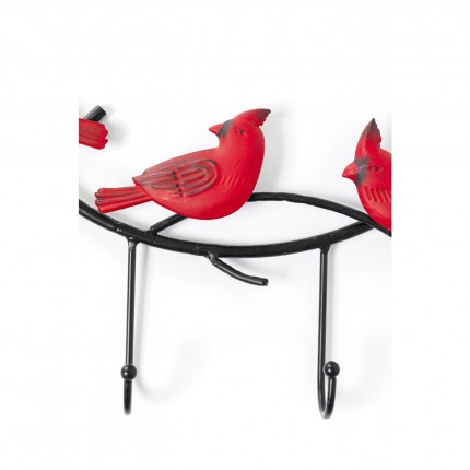 Portemanteau mural oiseaux rouges 72cm Kare Design