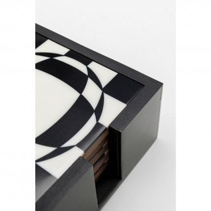 Dessous de verre Miracle noirs et blancs set de 6 Kare Design