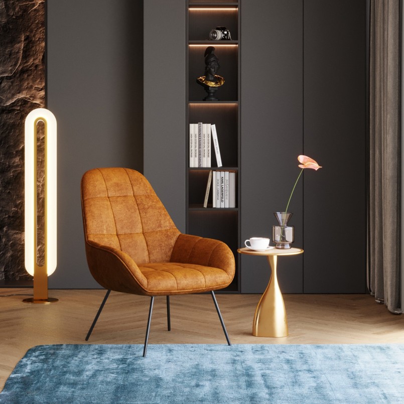Table d'appoint en aluminium doré - Spacey - Kare Design