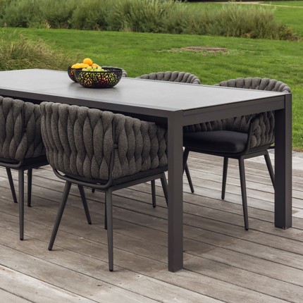 Table de jardin à rallonge Lippi 360x100cm grise Gescova