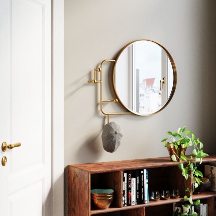 Porte-manteau miroir Tristan 65cm doré Kare Design