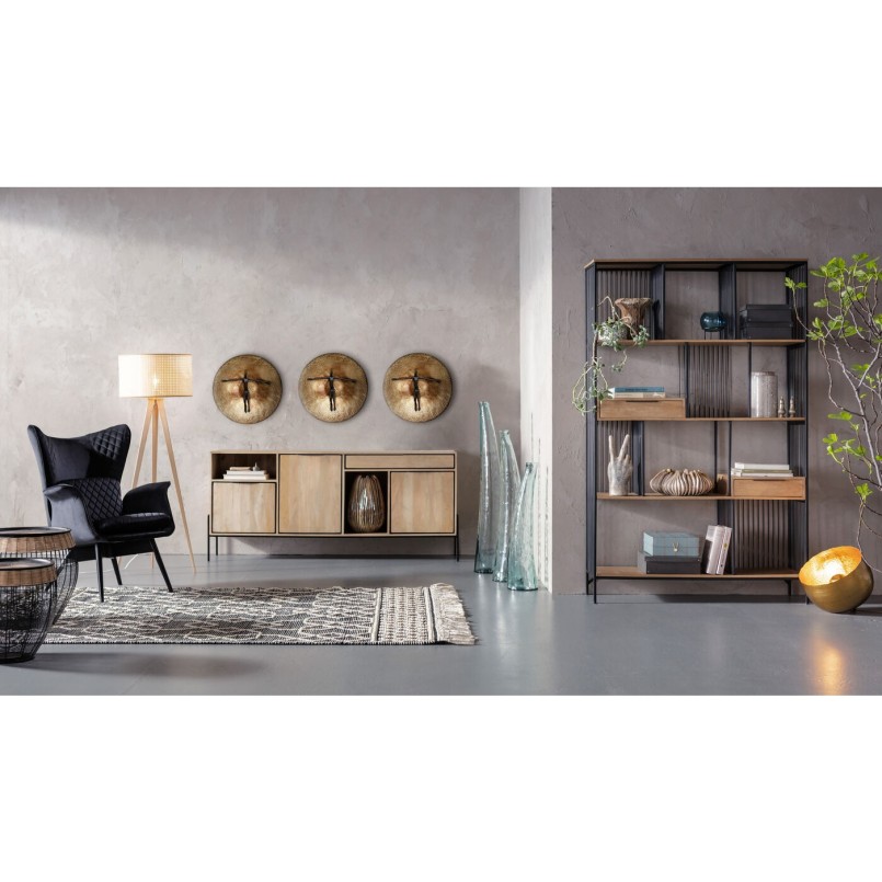 Déco murale dorée personnage noir allongé - Umano - Kare Design