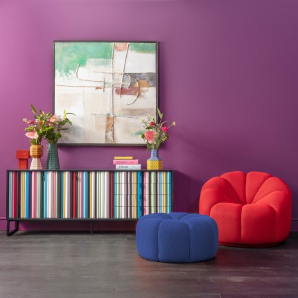 Fauteuil pivotant Peppo Lounge rouge Kare Design