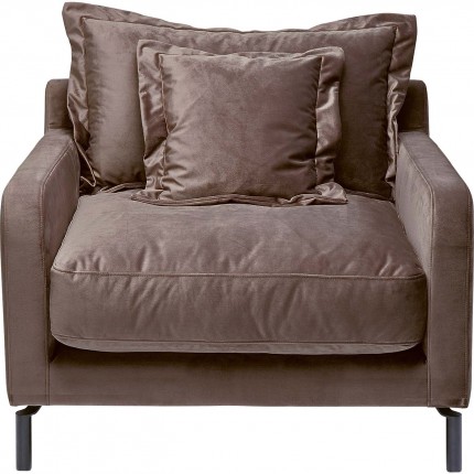 Fauteuil Lullaby velours taupe Kare Design