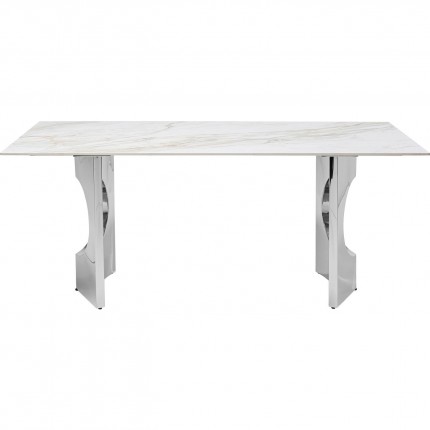 Table Eternity Oho blanche et chromée 180x90cm Kare Design