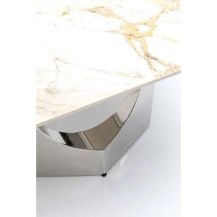 Table Eternity Oho blanche et chromée 180x90cm Kare Design