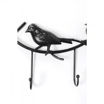 Portemanteau mural oiseaux noirs 71cm Kare Design