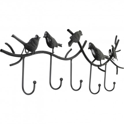 Portemanteau mural oiseaux noirs 71cm Kare Design