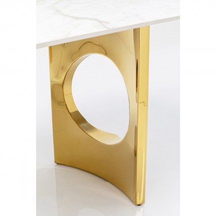 Table Eternity Oho blanche et dorée 180x90cm Kare Design
