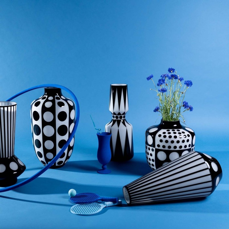 Vase rétro noir et blanc - Brillar - Kare Design