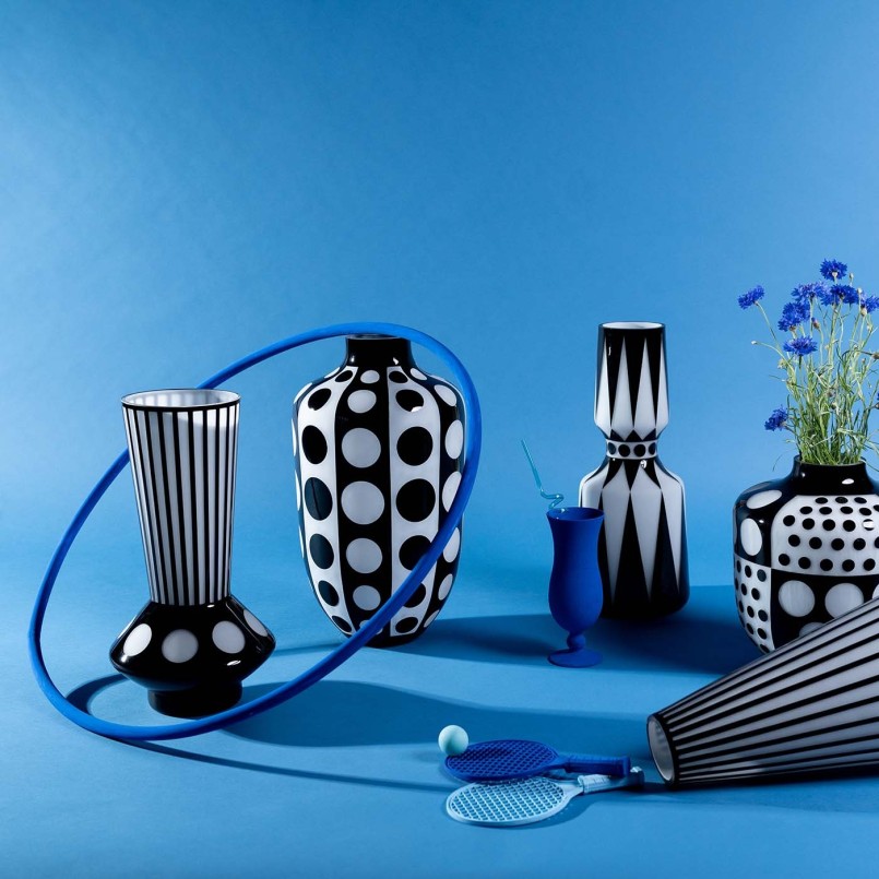 Vase rétro noir et blanc - Brillar - Kare Design