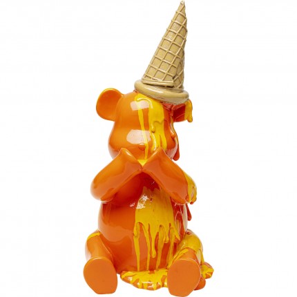 Déco ours assis glace orange Kare Design