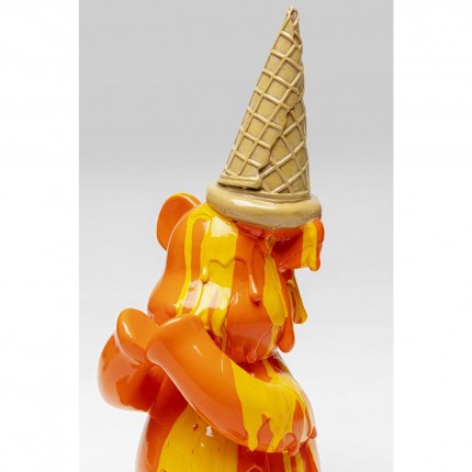 Déco ours assis glace orange Kare Design