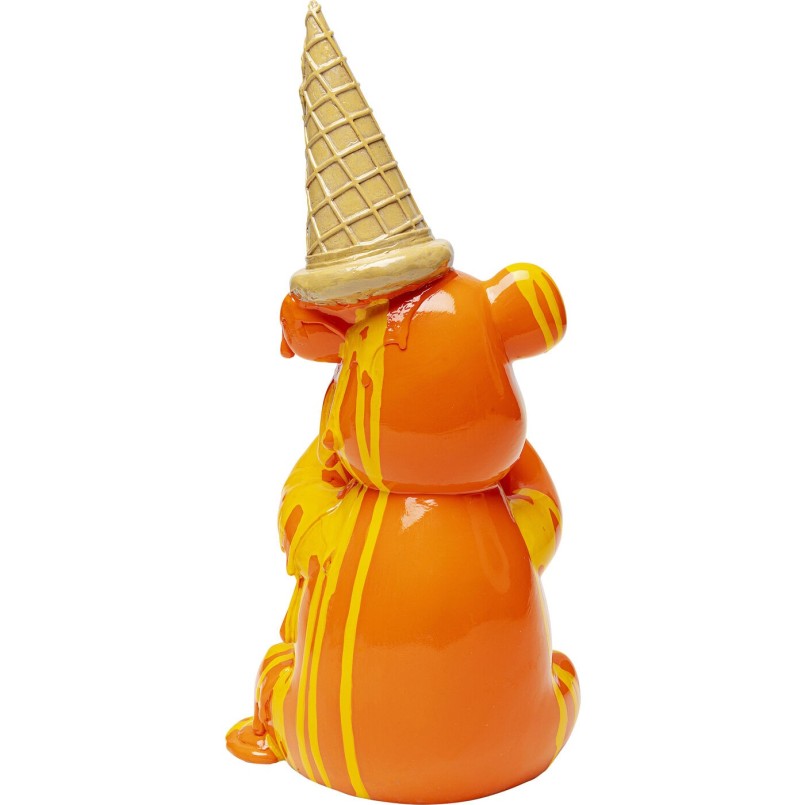 Figurine décorative Sitting Gelato Bear Orange 37c