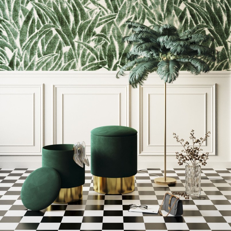 Green feather floor lamp - Kare Design