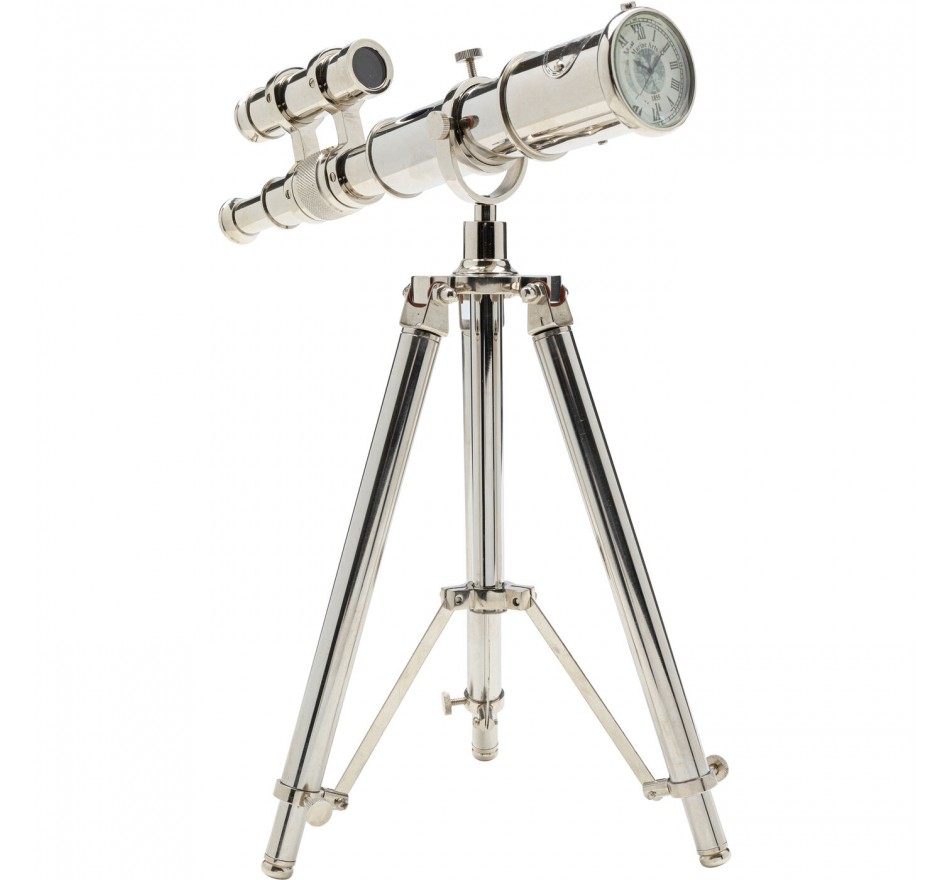 Objet décoratif Telescope argenté Clock 49cm