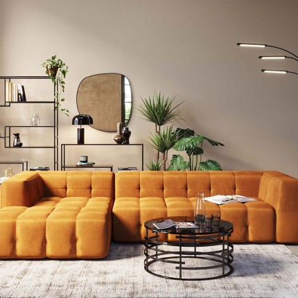 Canapé d'angle Salamanca velours ocre gauche Kare Design