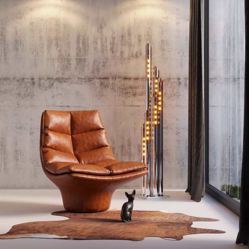 Fauteuil vintage en cuir - Bridge - Kare Design
