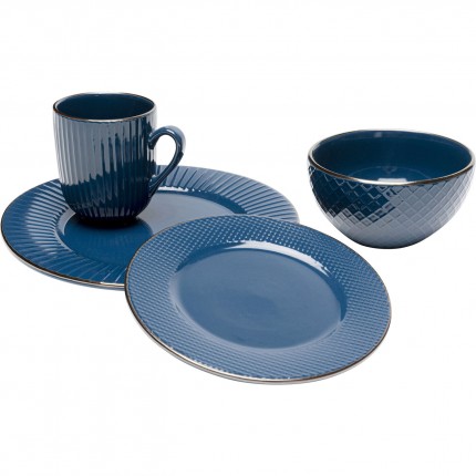 Assiettes Muse bleues 20cm set de 4 Kare Design