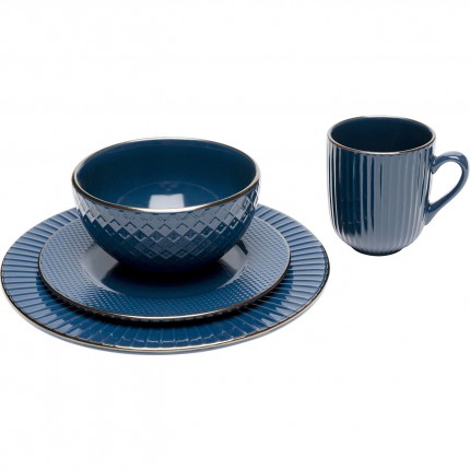 Assiettes Muse bleues 27cm set de 4 Kare Design