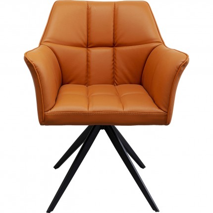 Chaise avec accoudoirs pivotante Thinktank orange Kare Design