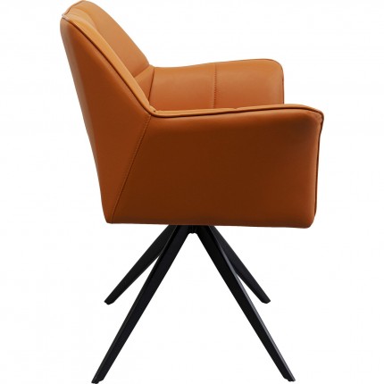 Chaise avec accoudoirs pivotante Thinktank orange Kare Design