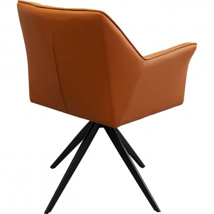 Chaise avec accoudoirs pivotante Thinktank orange Kare Design