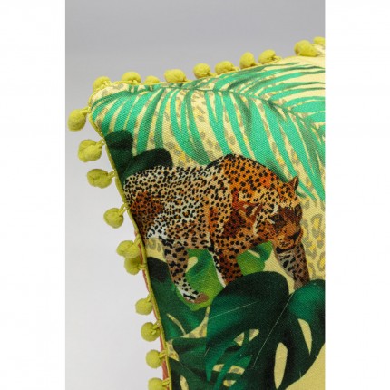 Coussin léopard feuilles Kare Design