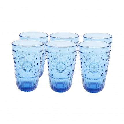 Verres hauts Greece bleus set de 6 Kare Design