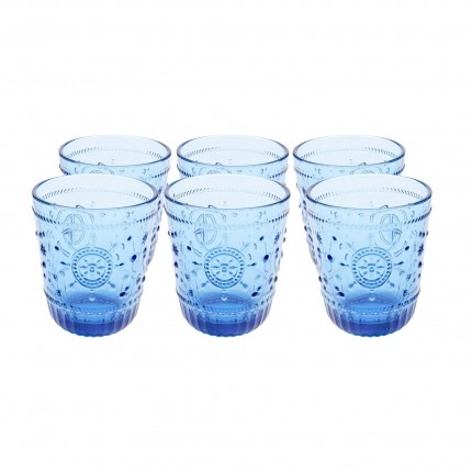 Verres à eau Greece bleus set de 6 Kare Design