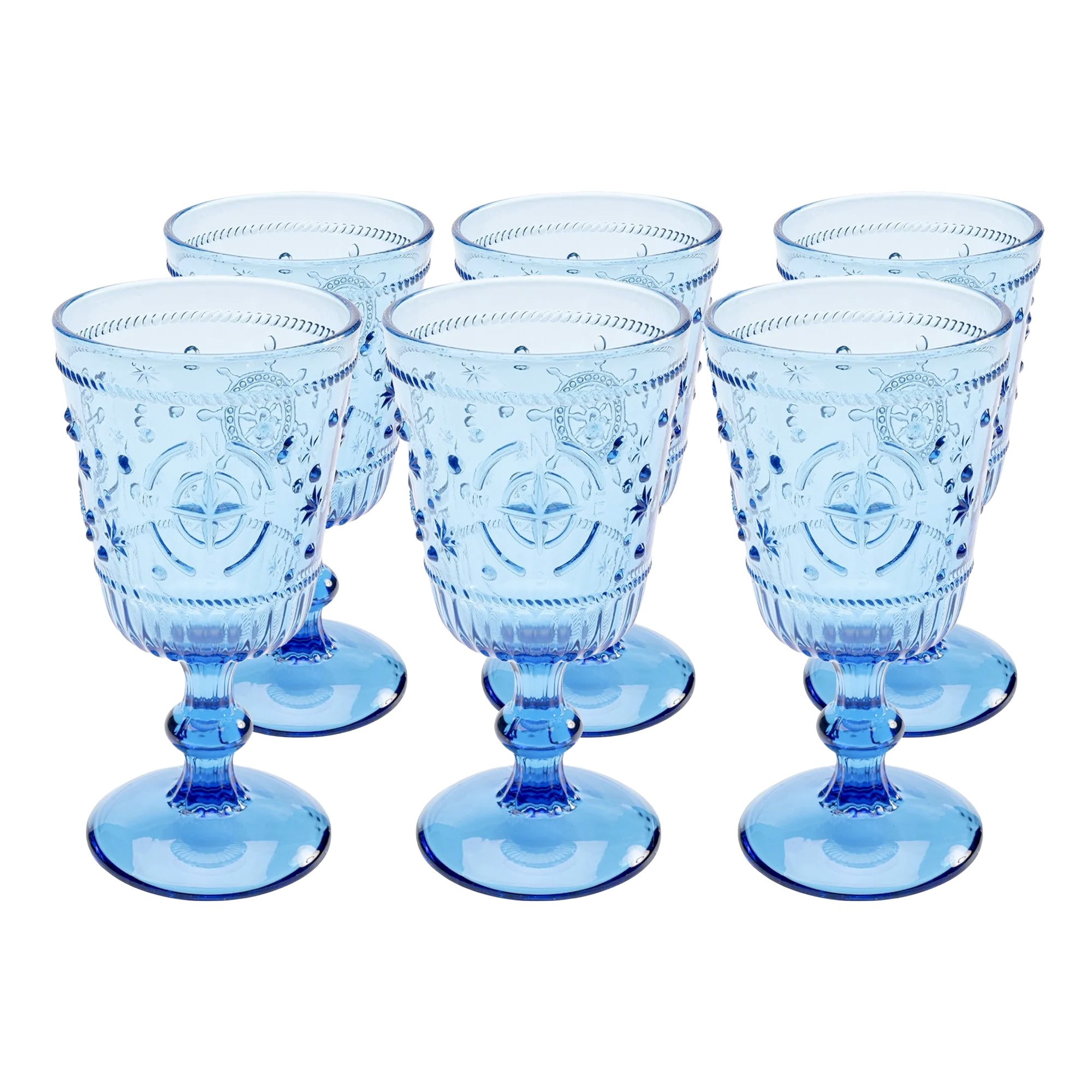 Verres à vin Greece bleus set de 6 Kare Design