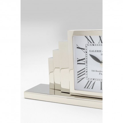 Horloge de table City argentée Kare Design
