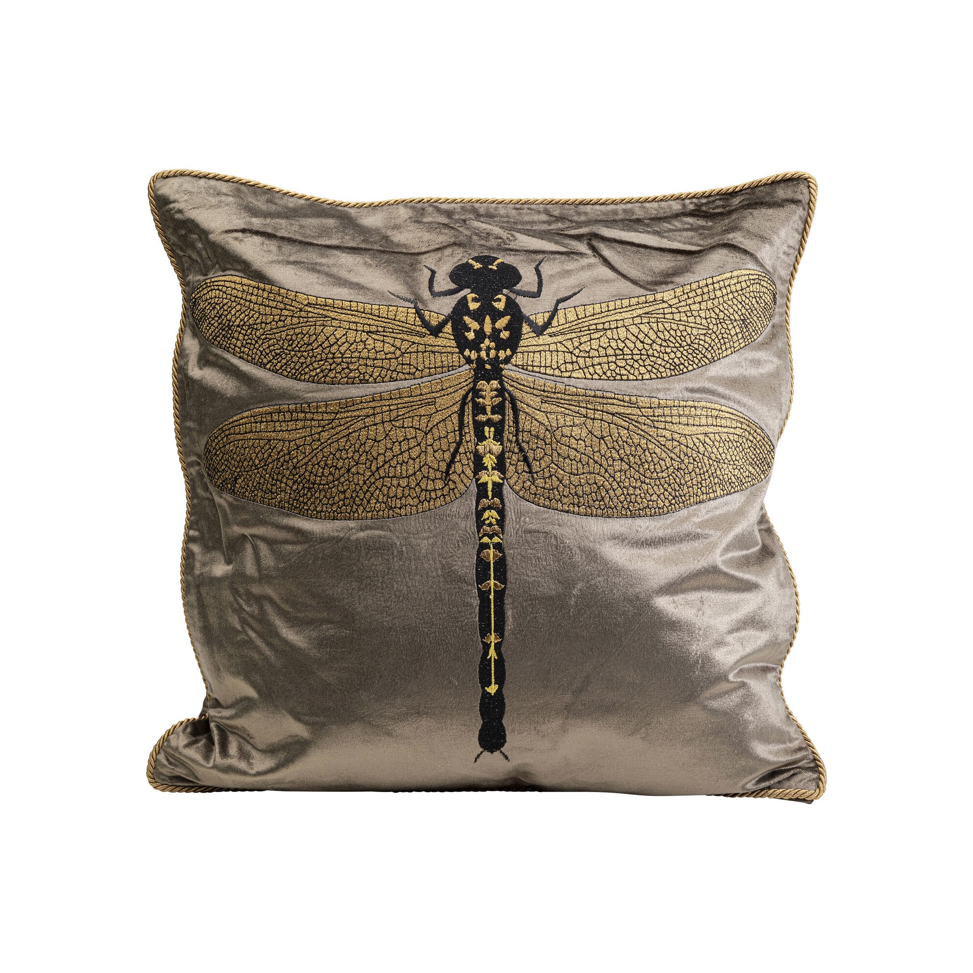 Coussin Glitter Dragenfly marron 40x40cm