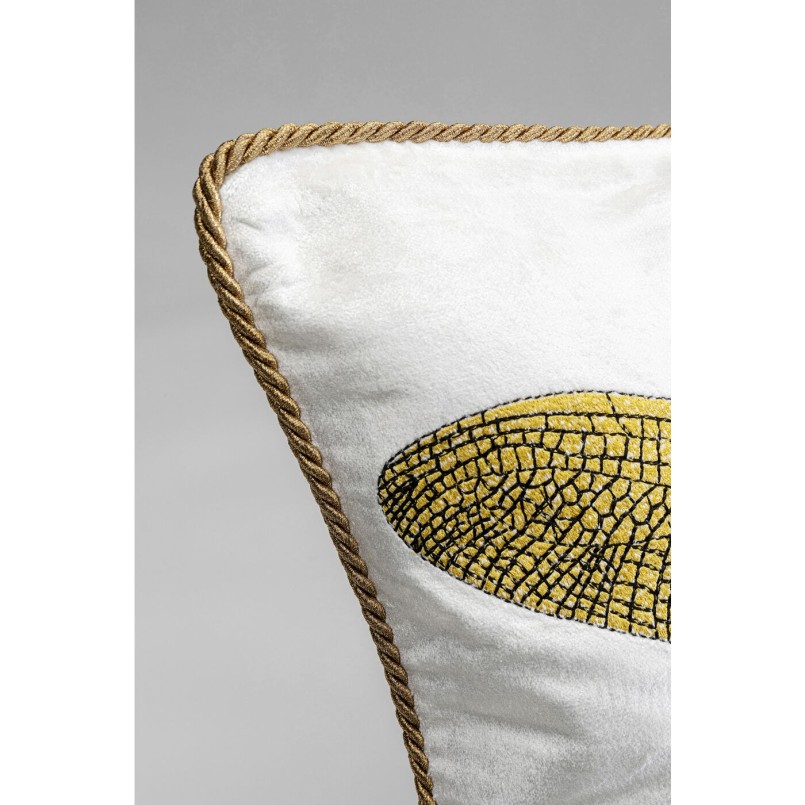 Coussin Glitter Dragonfly blanc 40x40cm