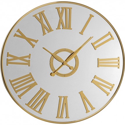 Horloge murale Casino miroir dorée 76cm Kare Design