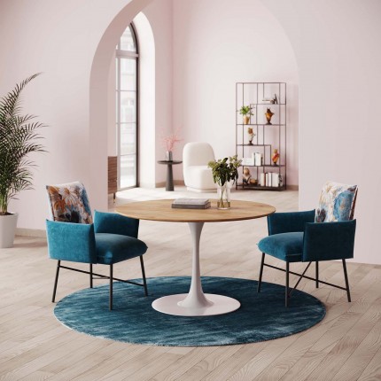 Table Schickeria 110cm chêne et blanche Kare Design