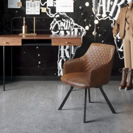 Chaise avec accoudoirs pivotante marron - Coco - Kare Design
