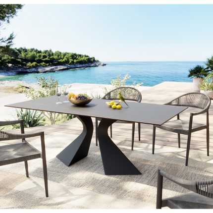 Chaise de jardin avec accoudoirs Palma grise Kare Design