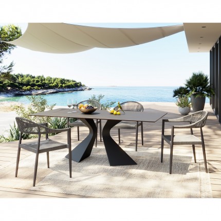 Chaise de jardin avec accoudoirs Palma grise Kare Design