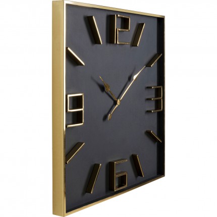 Horloge murale Gamble noire et dorée Kare Design