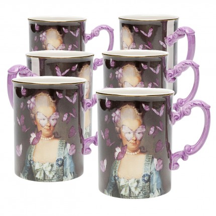 Tasses comtesse papillons set de 6 Kare Design