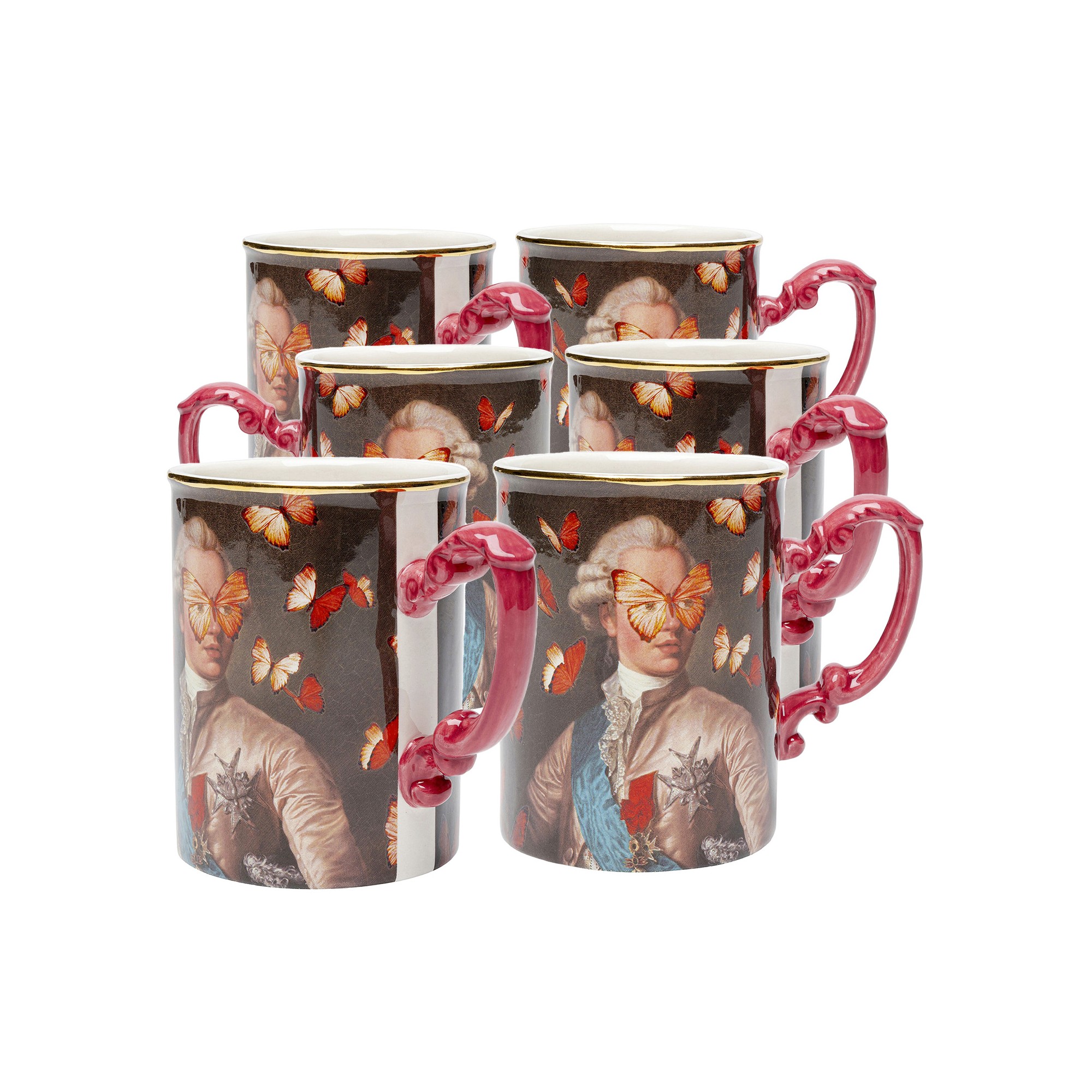 Tasses duc papillons set de 6 Kare Design