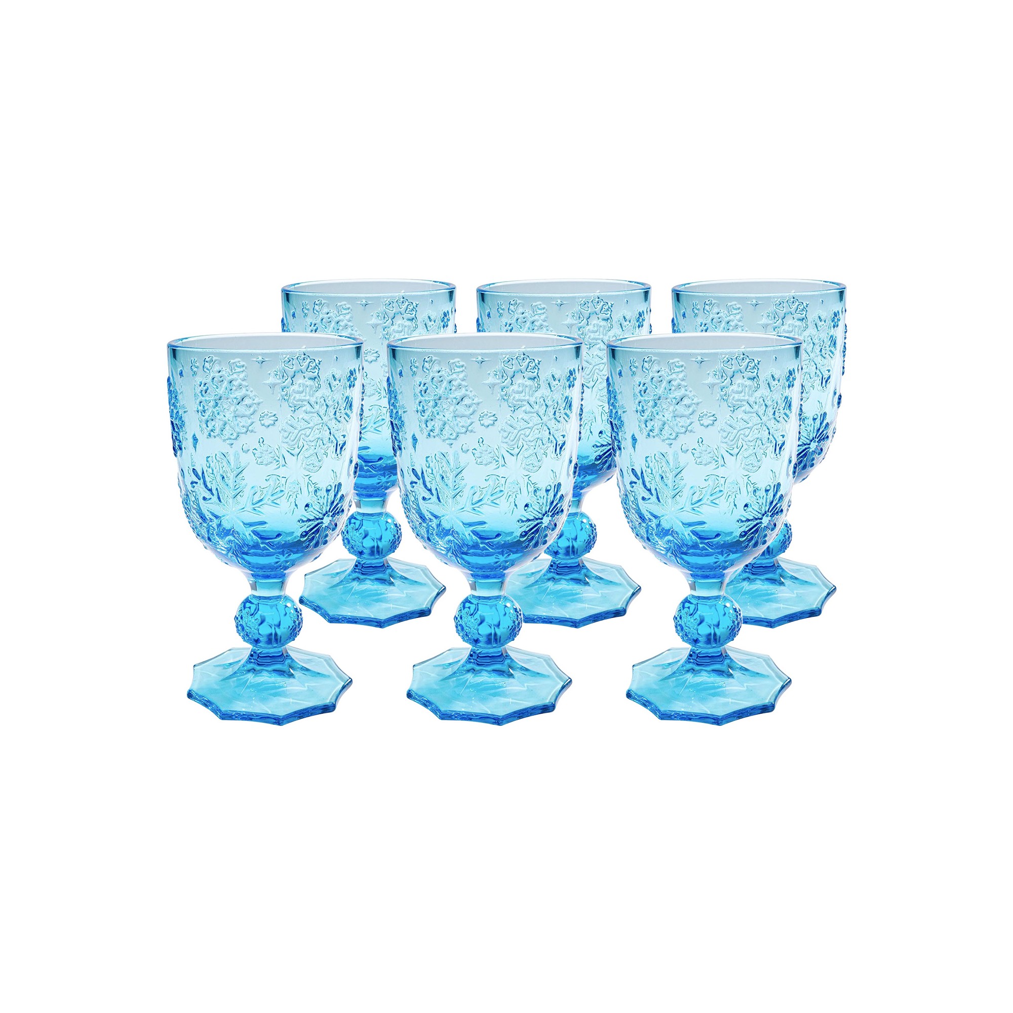 Verres à vin Ice Flowers bleus set de 6 Kare Design