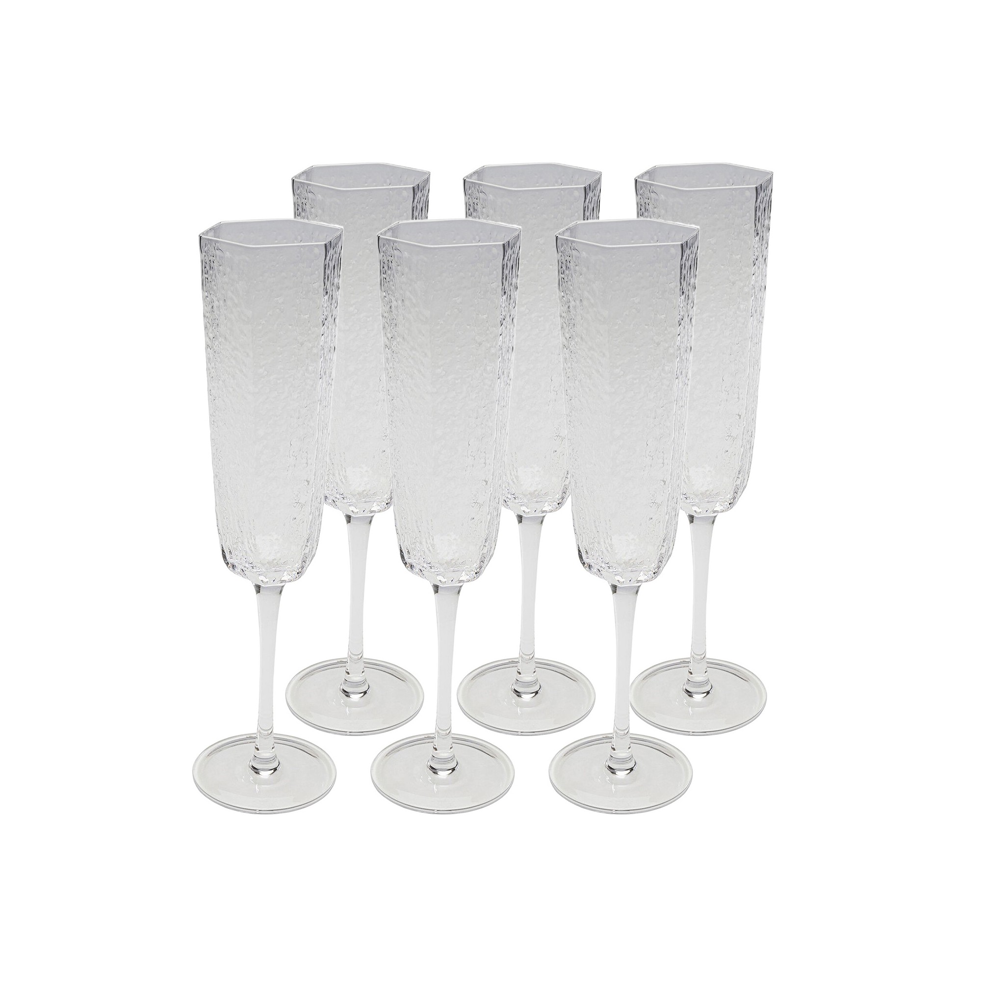 Flûtes à champagne Cascata set de 6 Kare Design