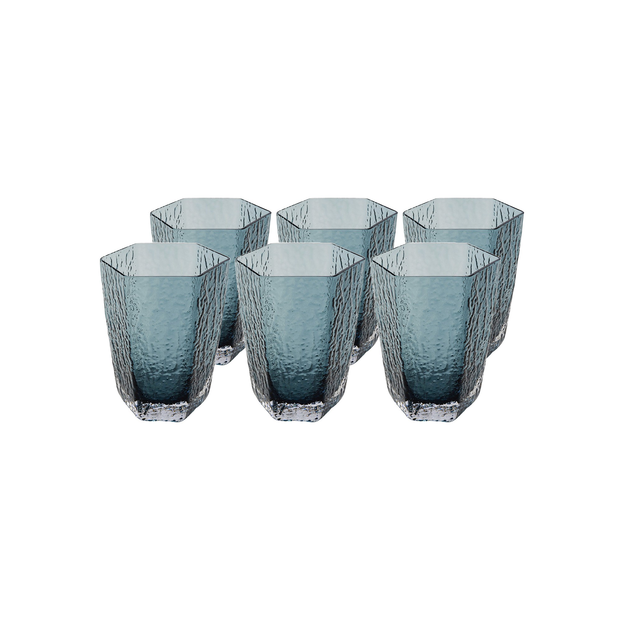 Verres à eau Cascata bleus set de 6 Kare Design