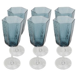 Blue glass wine glasses - Cascata - Kare Design