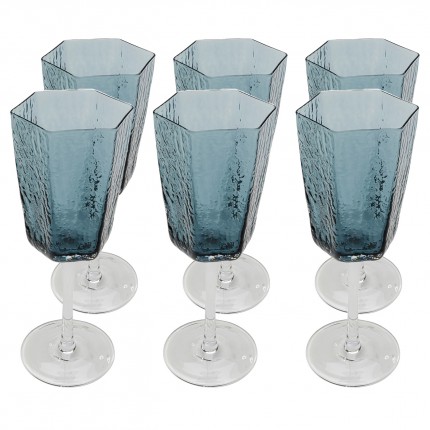 Verres à vin blanc Cascata bleus set de 6 Kare Design