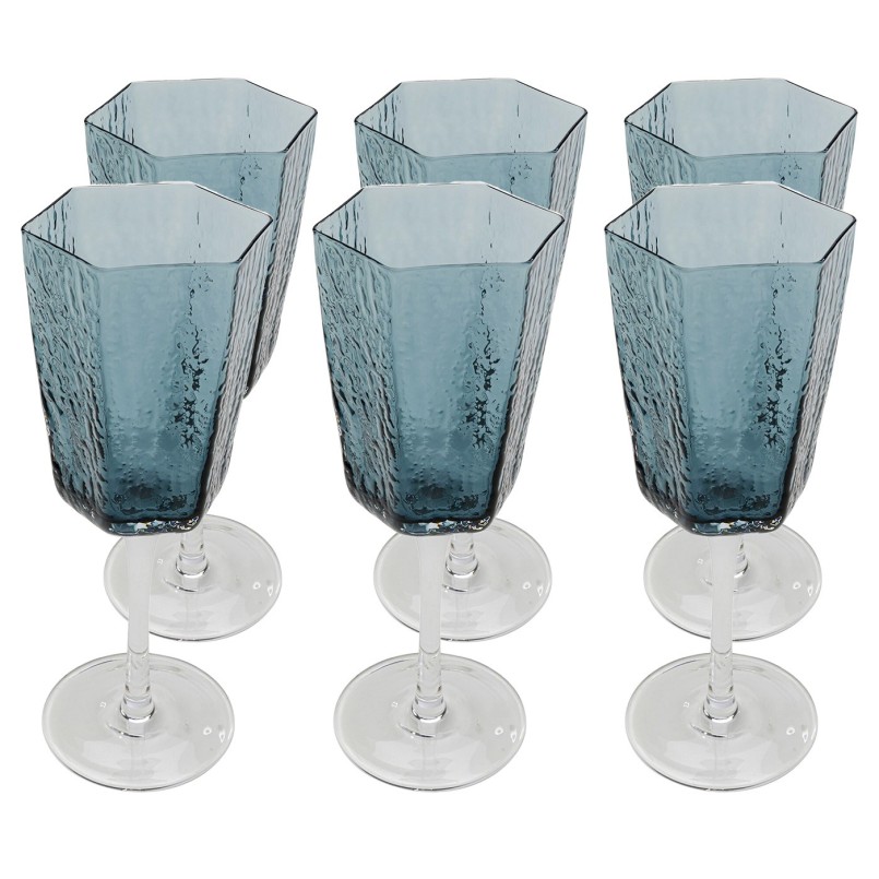 Verres à vin en verre bleu - Cascata - Kare Design
